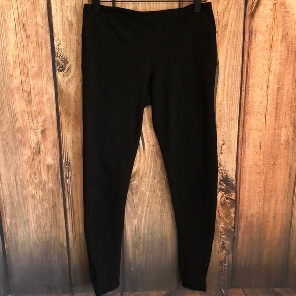 ZELLA Yoga Size Medium Ankle Leggings Black and Silver Lining and Sheer Panel - Picture 2 of 6